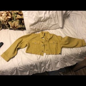 Cropped oversized jean jacket